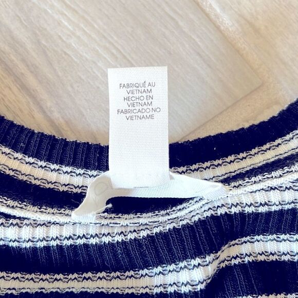 Forever 21 Rib Knit Nautical Short Sleeve Dress Long Medium - Picture 4 of 5